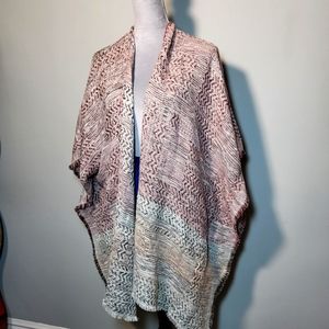 🌜 J. JILL PURE Jill Earth Tone Poncho Clay Pink and Gray Cover Up